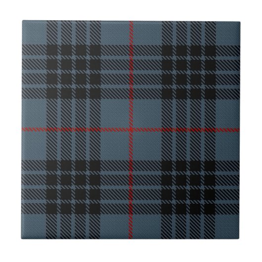 MacKay Blue Tartan Fliese (Vorderseite)