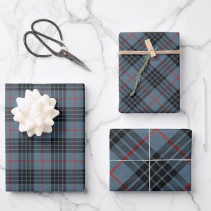 MacKay Blue Tartan Kariertes Muster Geschenkpapier Set