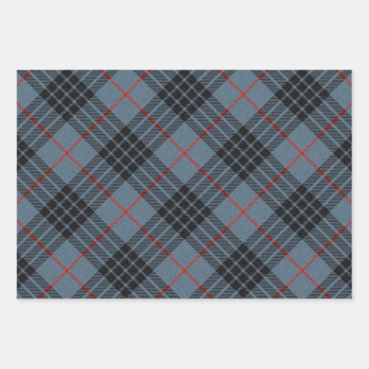 MacKay Blue Tartan Kariertes Muster Geschenkpapier Set (Vorderseite)