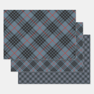 MacKay Blue Tartan Kariertes Muster Geschenkpapier Set