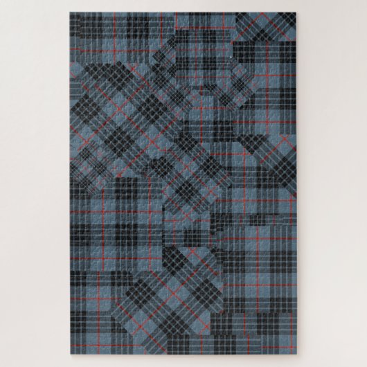 MacKay Blue Tartan Kariertes Patchwork Puzzle (Vertikal)