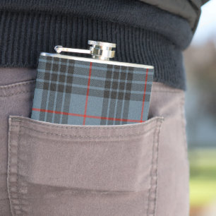 MacKay Blue Tartan Kariertes schottisches Muster Flachmann