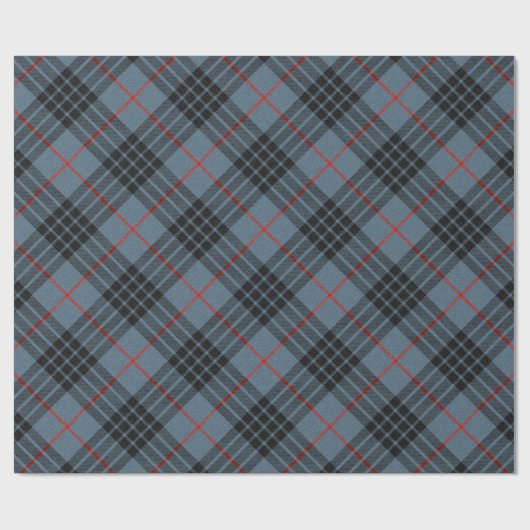 MacKay Blue Tartan Kariertes schottisches Muster Geschenkpapier (Flach)