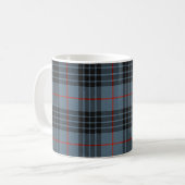 MacKay Blue Tartan Kariertes schottisches Muster Kaffeetasse (Vorderseite Links)