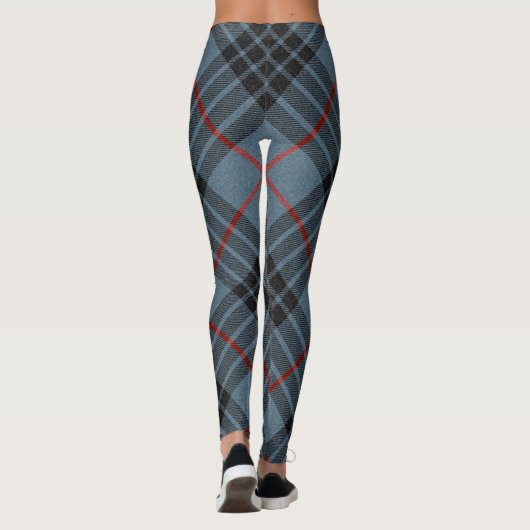 MacKay Blue Tartan Kariertes schottisches Muster Leggings (Rückseite)