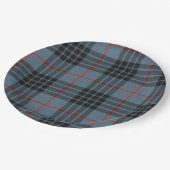 MacKay Blue Tartan Kariertes schottisches Muster Pappteller (Schrägansicht)