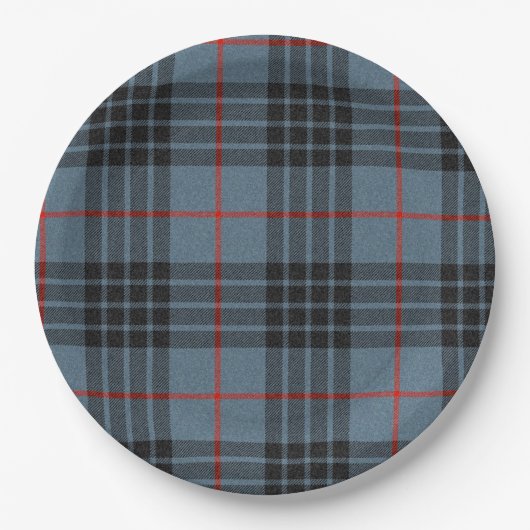 MacKay Blue Tartan Kariertes schottisches Muster Pappteller (Vorderseite)