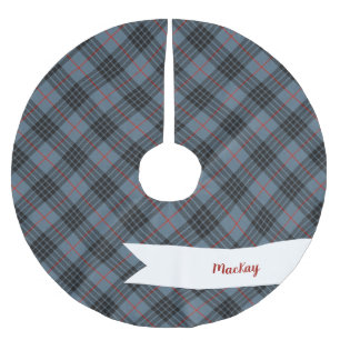 MacKay Blue Tartan Kariertes schottisches Muster Polyester Weihnachtsbaumdecke
