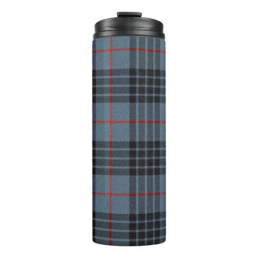 MacKay Blue Tartan Kariertes schottisches Muster Thermosbecher (Vorderseite)