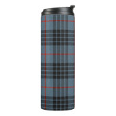 MacKay Blue Tartan Kariertes schottisches Muster Thermosbecher (Nach links gedreht)