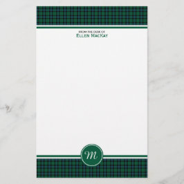 MacKay Clan Tartan Green Scottish Kariert Monogram Briefpapier