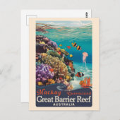 Mackay Great Barrier Reef Reisen Vintag Postkarte (Vorne/Hinten)