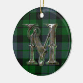 MacKay karierte Monogrammverzierung Keramikornament (Links)