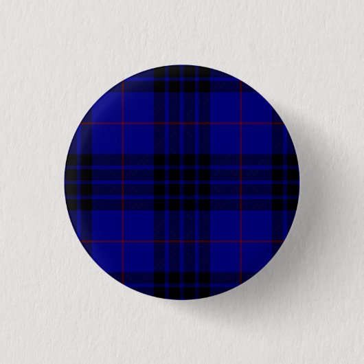 MacKay Tartan Blau kariert Button (Vorderseite)