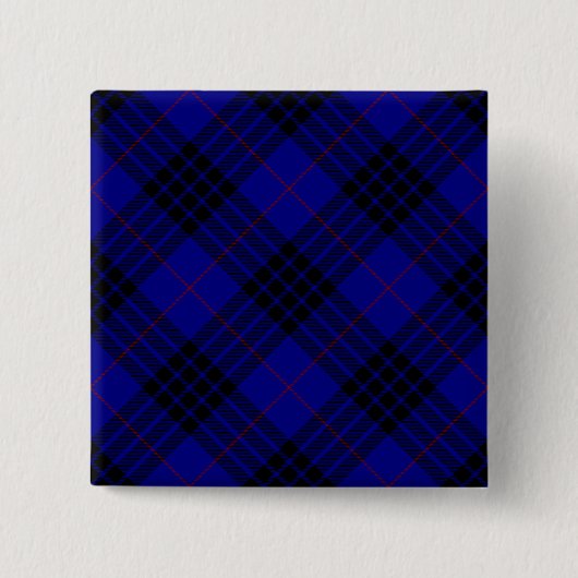 MacKay Tartan Blau kariert Button (Vorderseite)