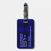 MacKay Tartan Blau kariert Gepäckanhänger (Rückseite vertikal)
