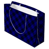 MacKay Tartan Blau kariert Große Geschenktüte (Rückseite Schrägansicht)