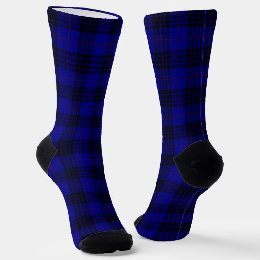 MacKay Tartan Blau kariert Socken (Gewinkelt)