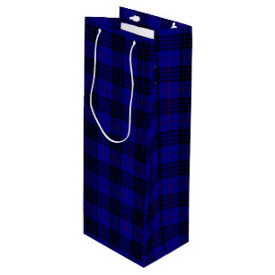 MacKay-Tartan blau-schwarzes Karo Geschenktüte Für Weinflaschen