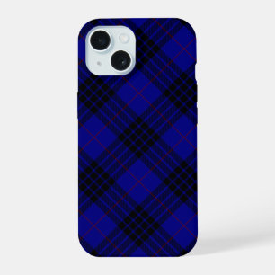 MacKay-Tartan blau-schwarzes Karo iPhone 15 Hülle