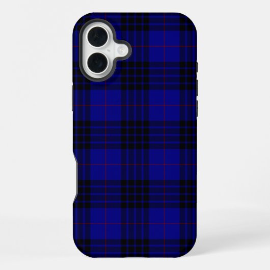 MacKay-Tartan blau-schwarzes Karo iPhone Hülle (Rückseite)