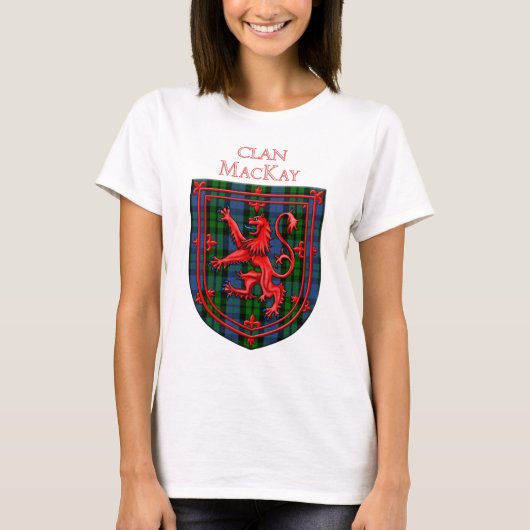 MacKay Tartan Scottish Kariert Lion Rampant T-Shirt (Vorderseite)