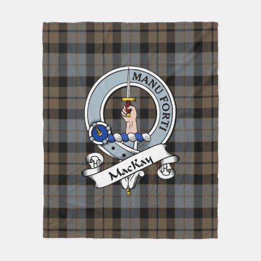 MacKay Weathered Clan Abzeichen Tartan Kariert Fleecedecke (Vorderseite)