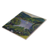 Macke-Ansicht des Vintagen Augusts vom Tegernsee Fliese (Seite)