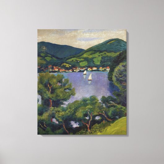 Macke-Ansicht des Vintagen Augusts vom Tegernsee Leinwanddruck (Vorderseite)