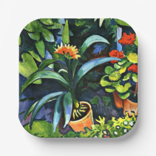 Macke - Blume im Garten Pappteller