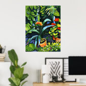 Macke - Blume im Garten Poster (Heimbüro)