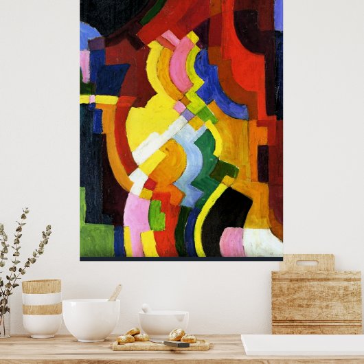 Macke - Farbige formen III, abstrakte Kunstwerke, Poster (Küche)