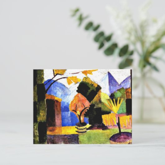 Macke - Garten am Thunersee Postkarte (Stehend Vorderseite)
