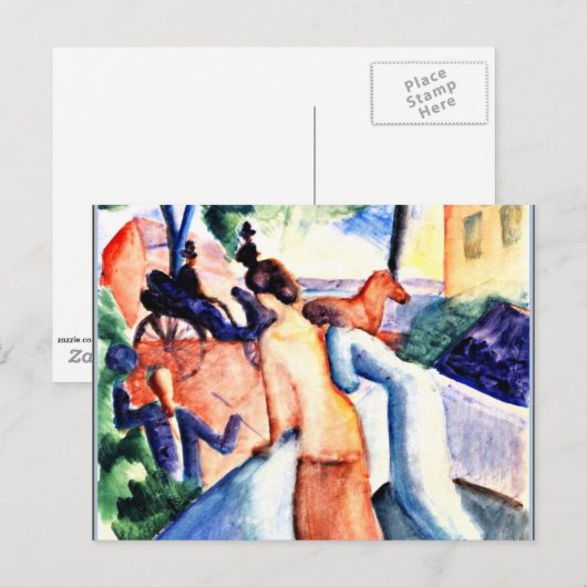 Macke - Gruß, Kunstmalerei Postkarte (Vorne/Hinten)