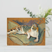 Macke - Katze auf dem grünen Kissen, Karte (Stehend Vorderseite)