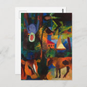 Macke - Landschaft mit Kühen, Segelboot und... Postkarte (Vorne/Hinten)