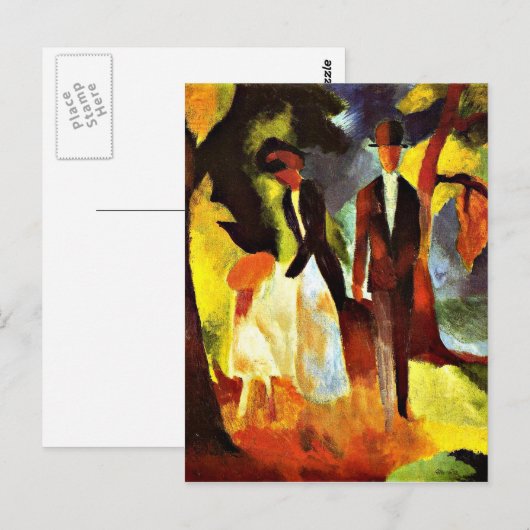 Macke - Menschen am See Postkarte (Vorne/Hinten)