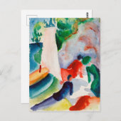 Macke - Picnic am Strand Postkarte (Vorne/Hinten)