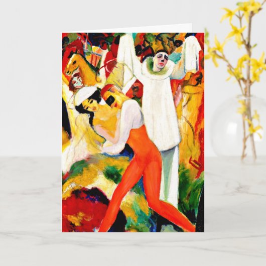 Macke - Pierrot mit Tanzpavillon Karte (Gelbe Blume)