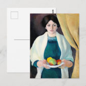 Macke - Portrait der Ehefrau des Künstlers, Postkarte (Vorne/Hinten)