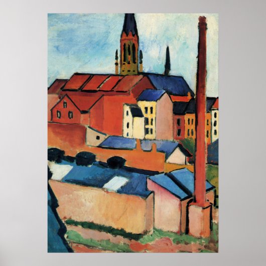 Macke - St. Mary's with Houses and Chimney (Bonn) Poster (Vorne)