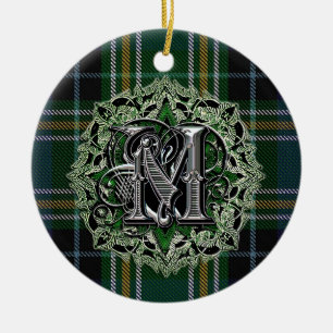 MacKellar Clan-karierte Monogrammverzierung Keramik Ornament