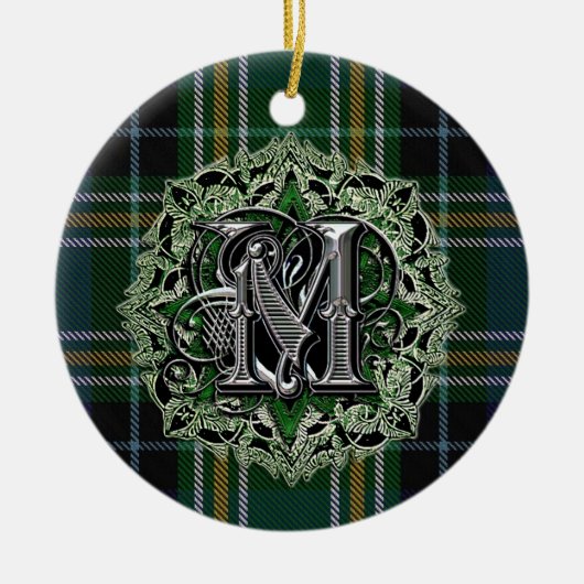 MacKellar Clan-karierte Monogrammverzierung Keramik Ornament (Vorne)
