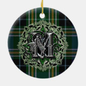 MacKellar Clan-karierte Monogrammverzierung Keramik Ornament (Hinten)