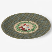 MacKellar Clan Tartan und Santa Wreath Pappteller (Schrägansicht)