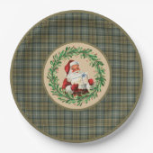 MacKellar Clan Tartan und Santa Wreath Pappteller (Vorderseite)