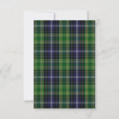 MacKellar Tartan Karierte Wedding RSVP Card (Rückseite)