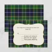MacKellar Tartan Karierte Wedding RSVP Card Karte (Vorne/Hinten)