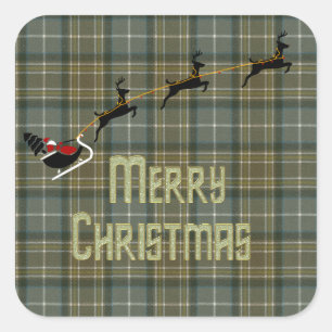MacKellar Weathered Scottish Tartan Quadratischer Aufkleber