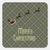 MacKellar Weathered Scottish Tartan Quadratischer Aufkleber (Vorderseite)